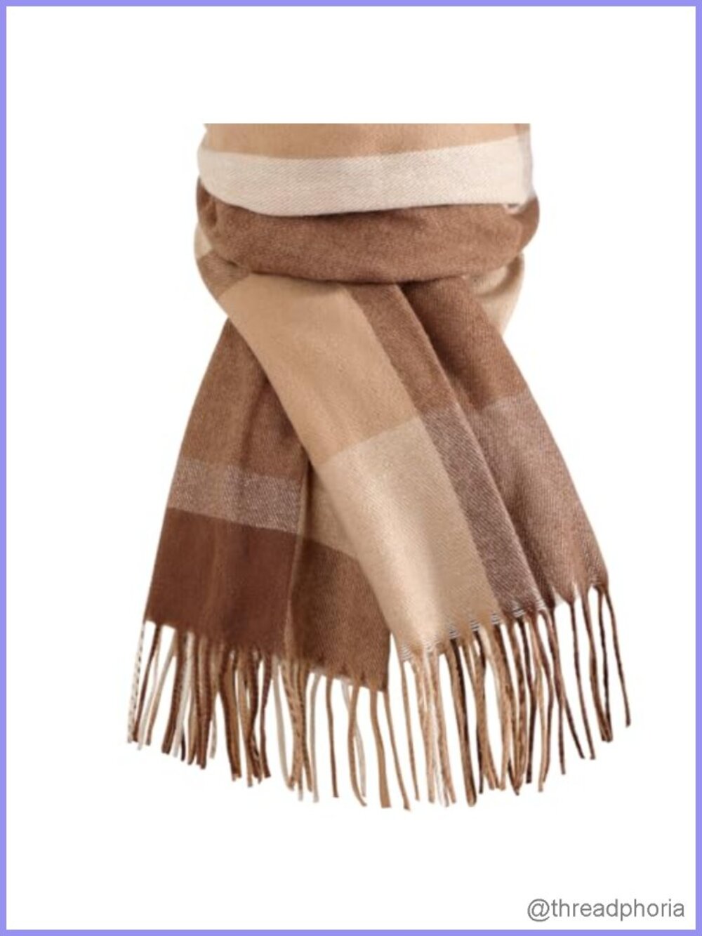 Womens Plaid Blanket Scarf, Cozy Pashmina Shawl Wrap, Soft Cashmere Feel,